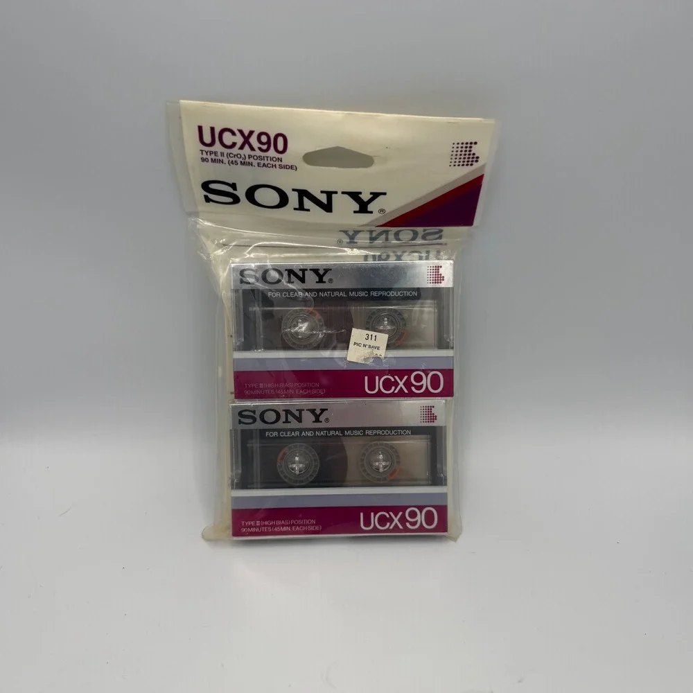 Sony UCX90 Type II High Bias Cassette Tapes 2-Pack Sealed 90 Min Chrome 1982
